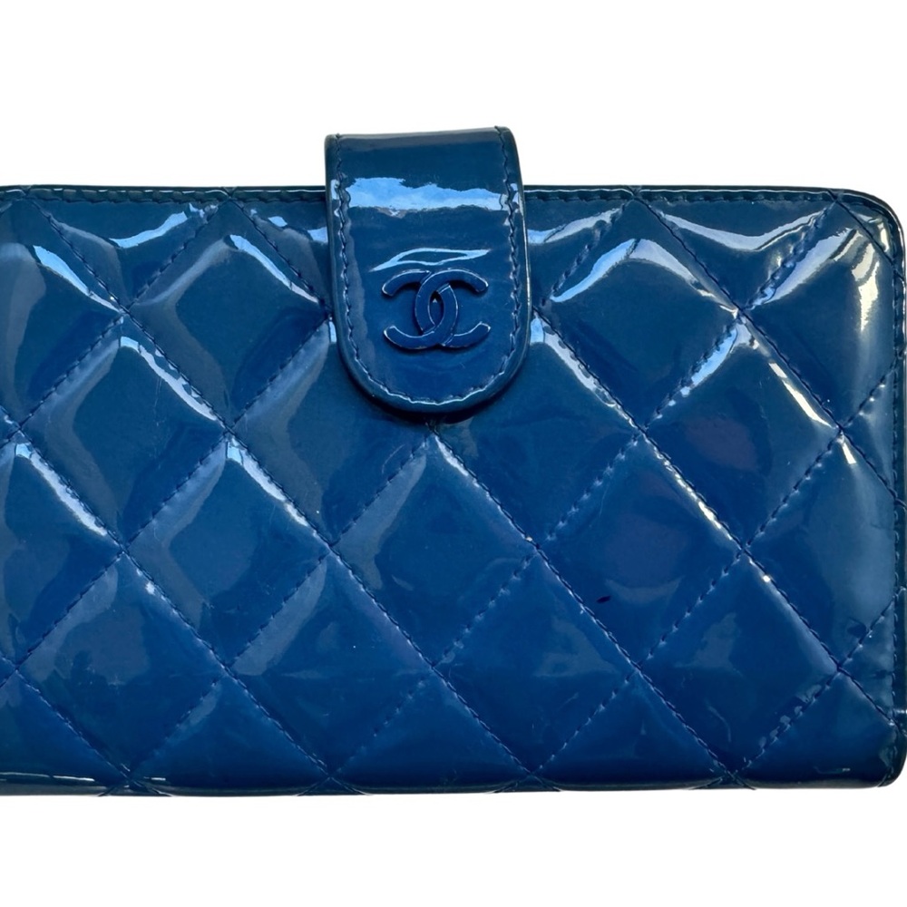 Chanel Blue Quilted Wallet